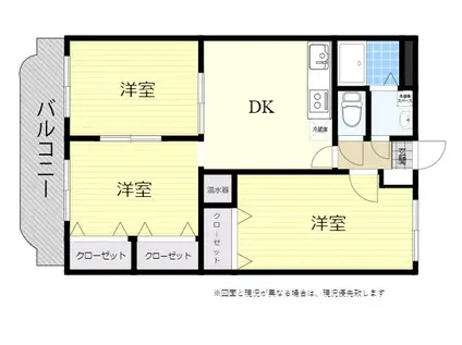 M・ジュールマンション(3DK/3階)の間取り写真