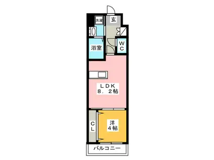 REGALO吉塚通(1LDK/5階)の間取り写真