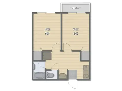 セブンズタウン・I(2K/2階)の間取り写真