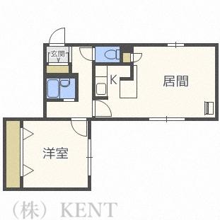 アルファアパル発寒(1LDK/1階)の間取り写真