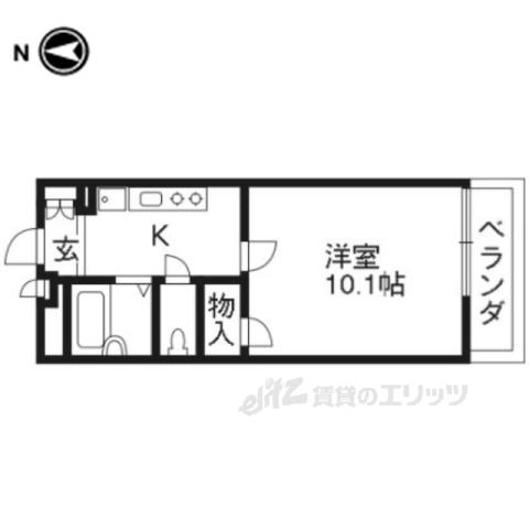 レオパレス京都十条(1K/3階)の間取り写真