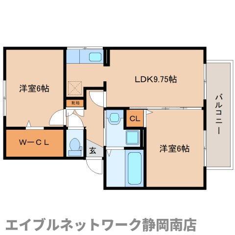 グリースB(2LDK/2階)の間取り写真