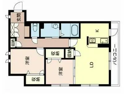 エスポワール・アイ北春日丘III(2LDK/3階)の間取り写真
