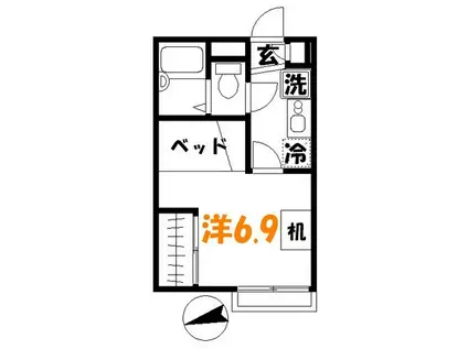 MK HOUSE(1K/1階)の間取り写真