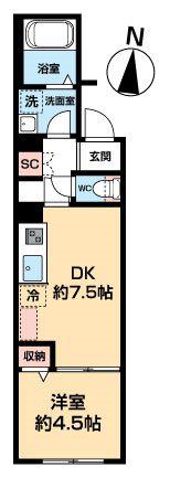 NEXAS EBARA(1DK/3階)の間取り写真