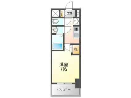 ブランシエスタ加島(1K/8階)の間取り写真