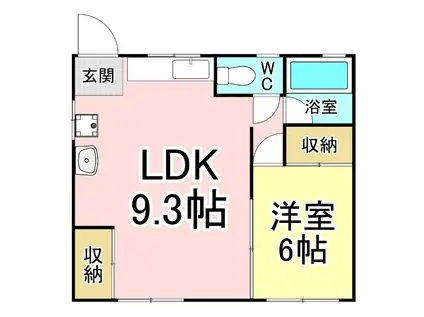 プリンセスメディアパークI(1LDK/3階)の間取り写真