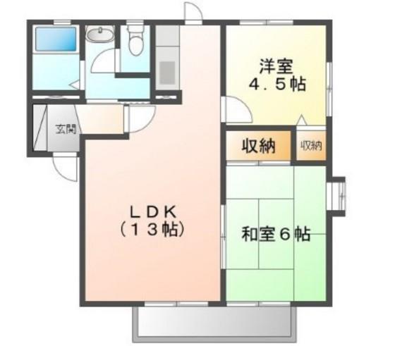 カサデヒラソル(2LDK/2階)の間取り写真