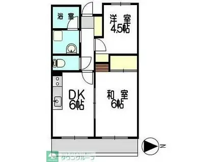 第9エルム大倉山(2DK/2階)の間取り写真