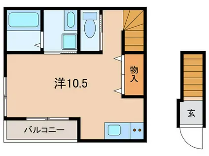 プリッ2御崎(ワンルーム/2階)の間取り写真