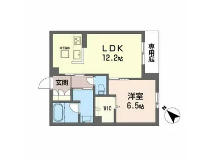 グリーンセント矢賀(1LDK/1階)の間取り写真