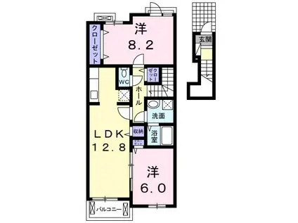 フォルトゥーナ(2LDK/2階)の間取り写真