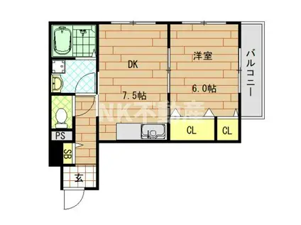 ディアコート・ソレイユII(1DK/3階)の間取り写真