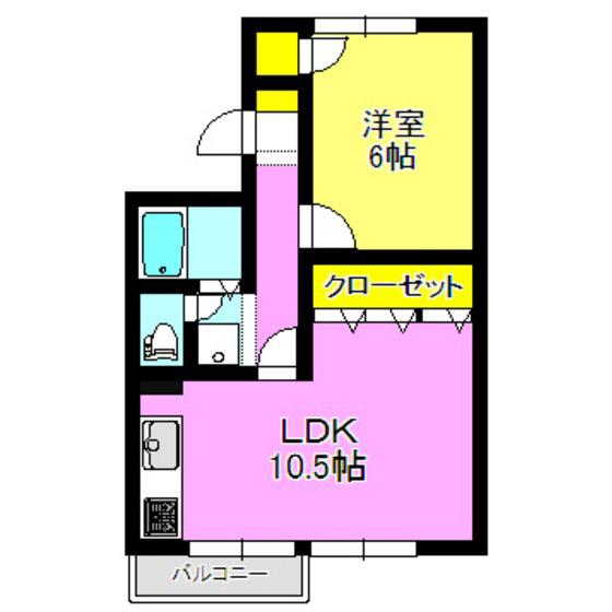 メゾンミヤヤマ(1LDK/3階)の間取り写真