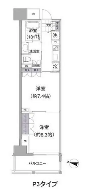 アビティ目黒 3階階 間取り
