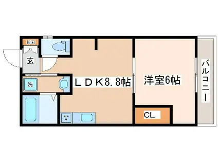 リーフビル(1LDK/5階)の間取り写真