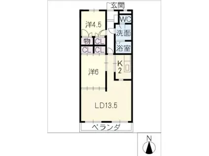 NEXUS TSUJI(2LDK/1階)の間取り写真