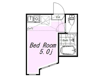 ユナイト安針ポルトスの杜(ワンルーム/2階)の間取り写真