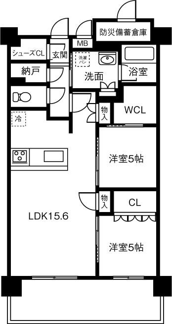 グランクレアいいねタウン瑞穂(2SLDK/10階)の間取り写真