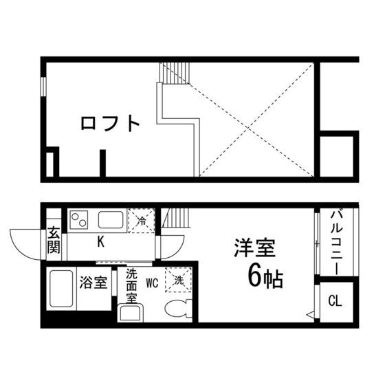 杜のアパートメントB(1K/1階)の間取り写真
