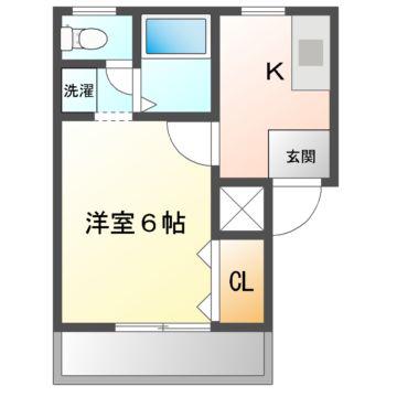 ウエダハイツ I(1K/1階)の間取り写真
