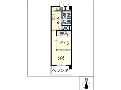 ザ・リッツ長良(2K/2階)の間取り写真