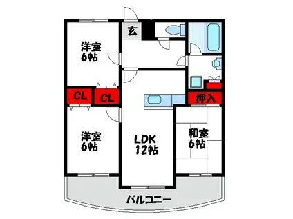 ドリームリマII(3LDK/3階)の間取り写真