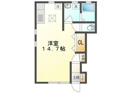 アートマンション(ワンルーム/1階)の間取り写真