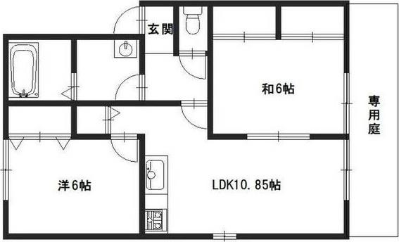 サンフレッチェM(2LDK/1階)の間取り写真