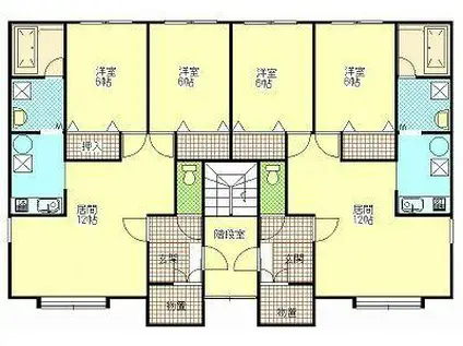 アポロ21B(2LDK/2階)の間取り写真