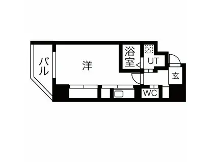 THE PLATINUM(1K/9階)の間取り写真