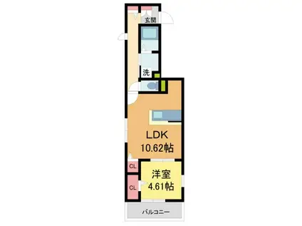 CHERRY MAISON夙川(1LDK/2階)の間取り写真