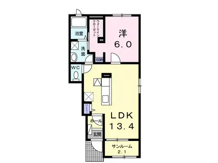 ネオ・ガジュマルA(1LDK/1階)の間取り写真