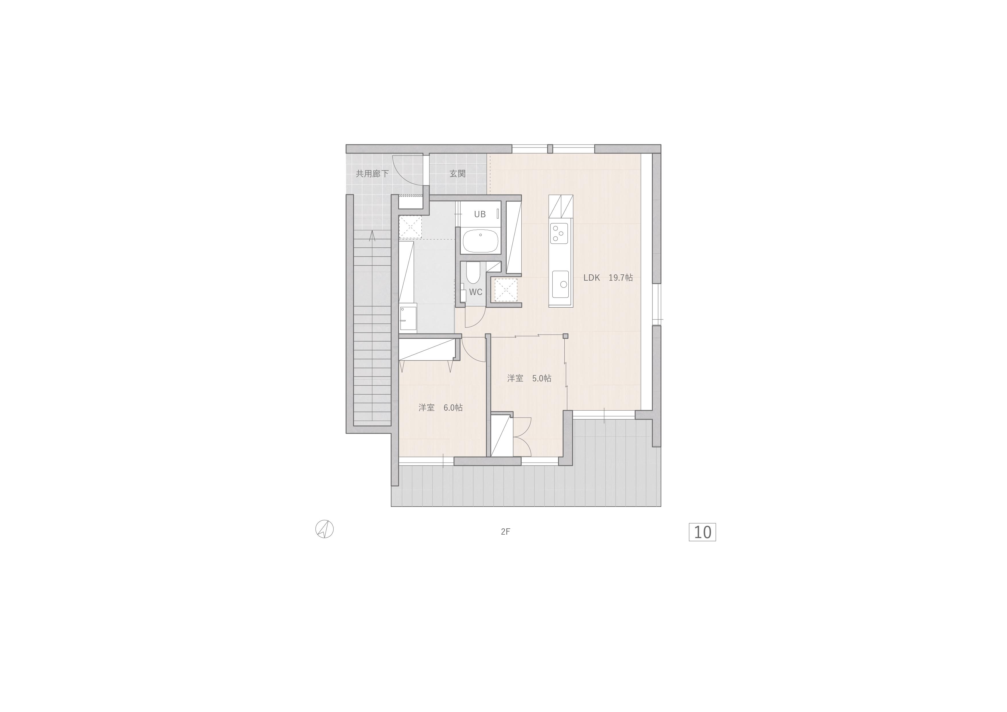 NOLL VILLAGE 2期棟(2LDK/2階)の間取り写真