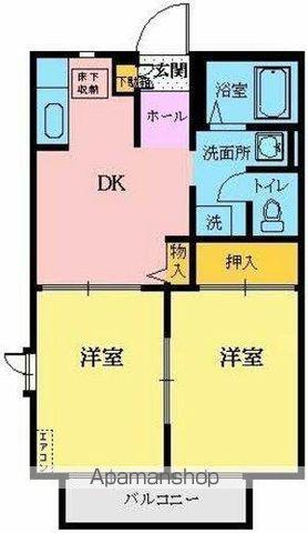 HAPPINESSコートB(2DK/2階)の間取り写真