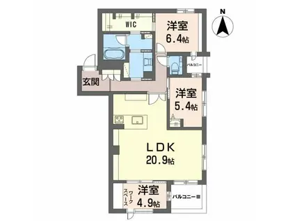 リオリエント プレミアス(3LDK/3階)の間取り写真