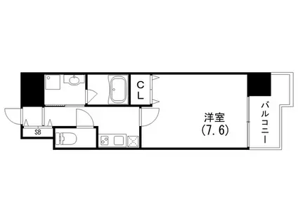 ピアグレース神戸(1K/7階)の間取り写真