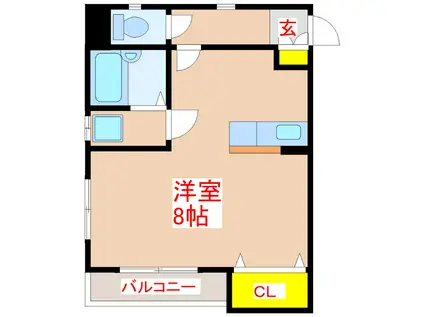 エクセルビューM(ワンルーム/3階)の間取り写真