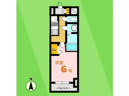 プレサンス岐阜ゼクシス(1K/9階)の間取り写真