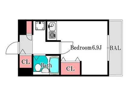 ルフォン 岡山駅前(1K/4階)の間取り写真