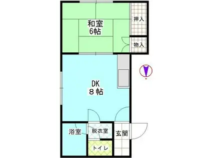 コーポパル(1DK/1階)の間取り写真