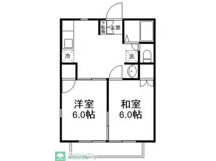 ガーデンヒルズ薬園台(1LDK/2階)の間取り写真