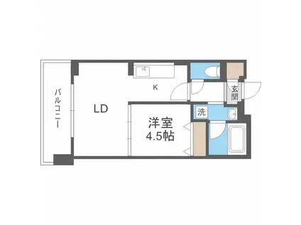 JP NOIE 円山表参道(1LDK/5階)の間取り写真
