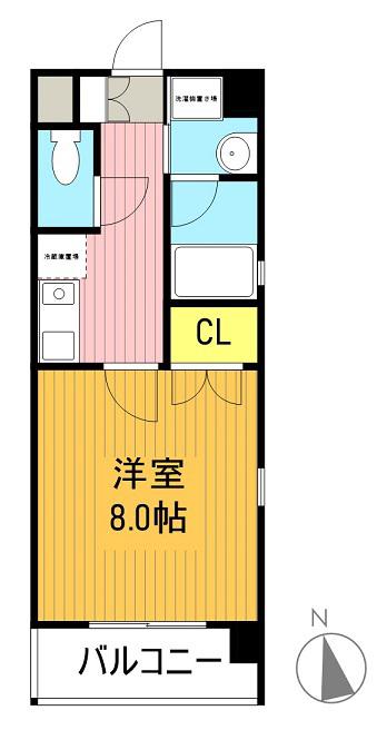 WISH(1K/1階)の間取り写真