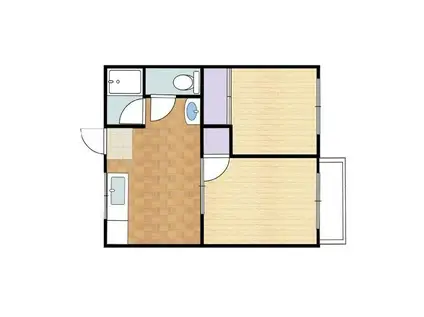 常盤ハイツ(2DK/2階)の間取り写真