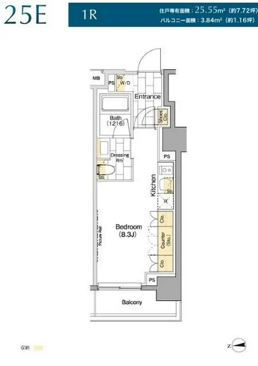 ザ・パークハビオ上野レジデンス 2階階 間取り