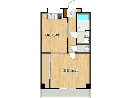 コンフォルト1(1DK/6階)の間取り写真