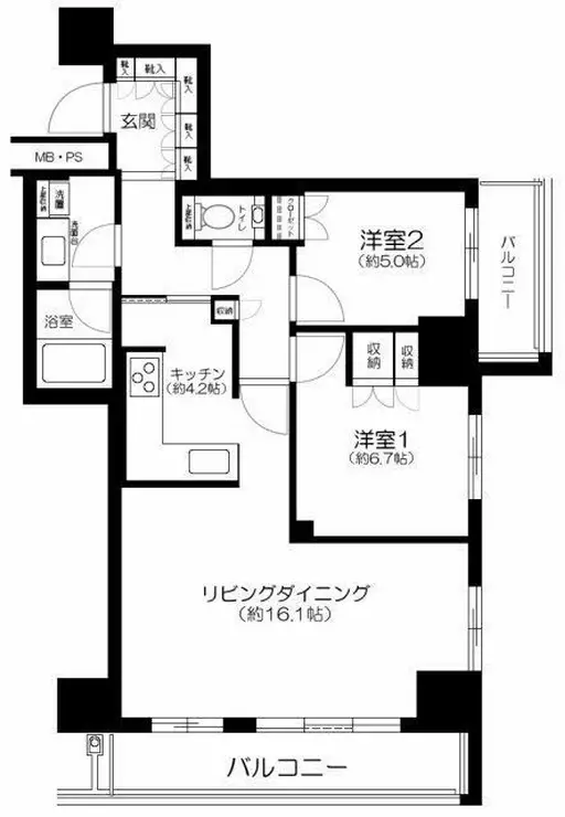 ザ・パークハウス新宿タワー 14階階 間取り