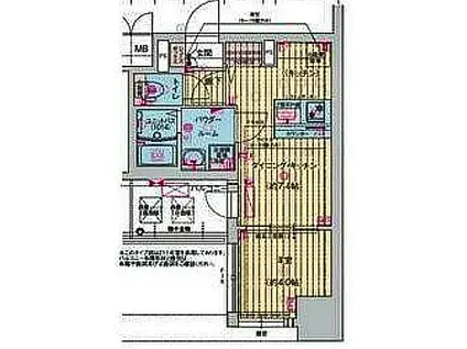 プレサンス今池駅前フェルディノ(1DK/7階)の間取り写真