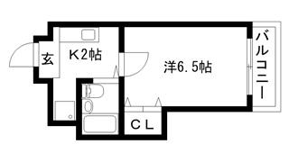 甍・林治(1K/2階)の間取り写真